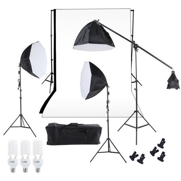 3x3.6m MUSLIN Backdrop Photo Studio Softbox Lighting Soft Box Light Stand Kit UK